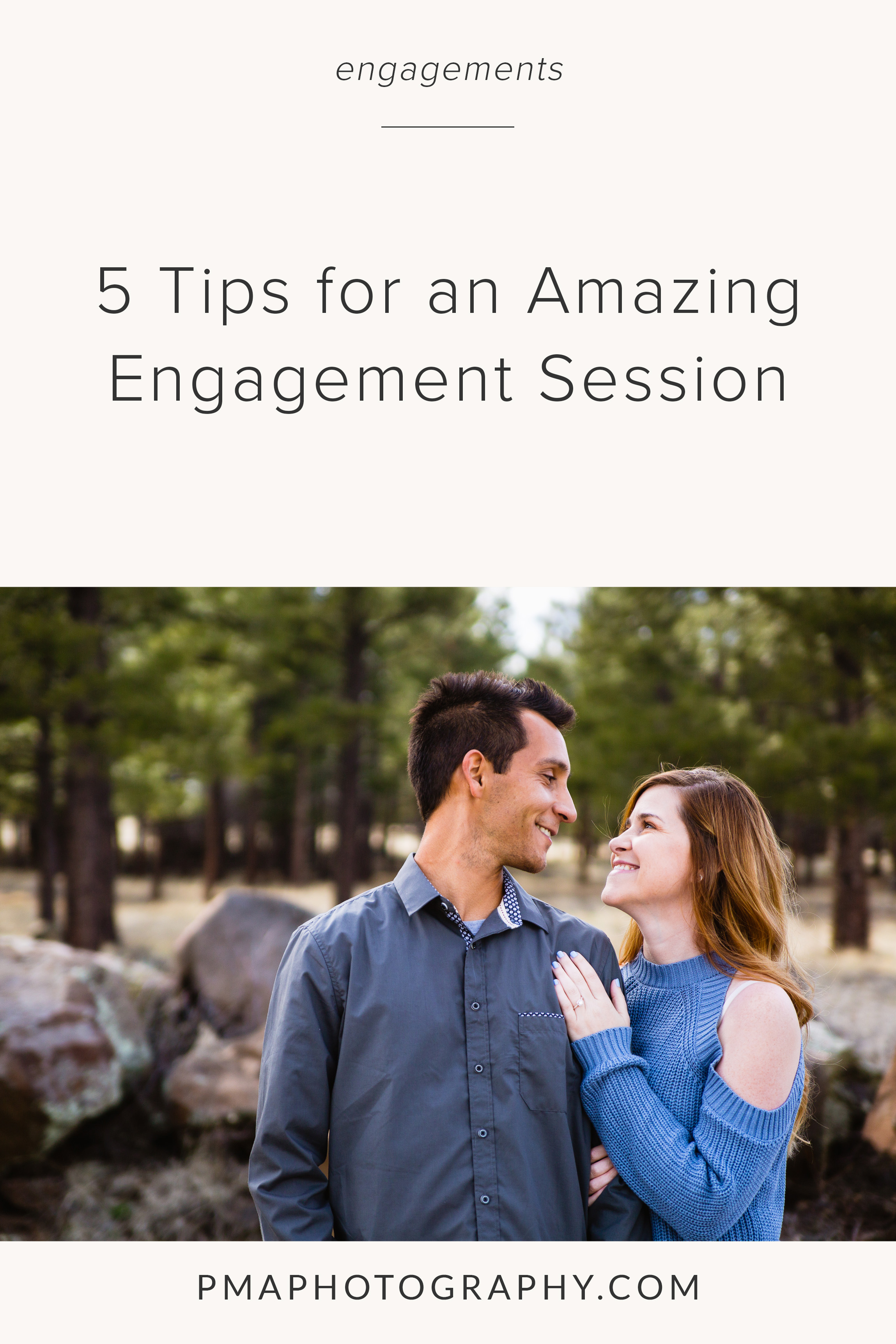5 tips for amazing engagement photos by Phoenix wedding photographer PMA Photography.