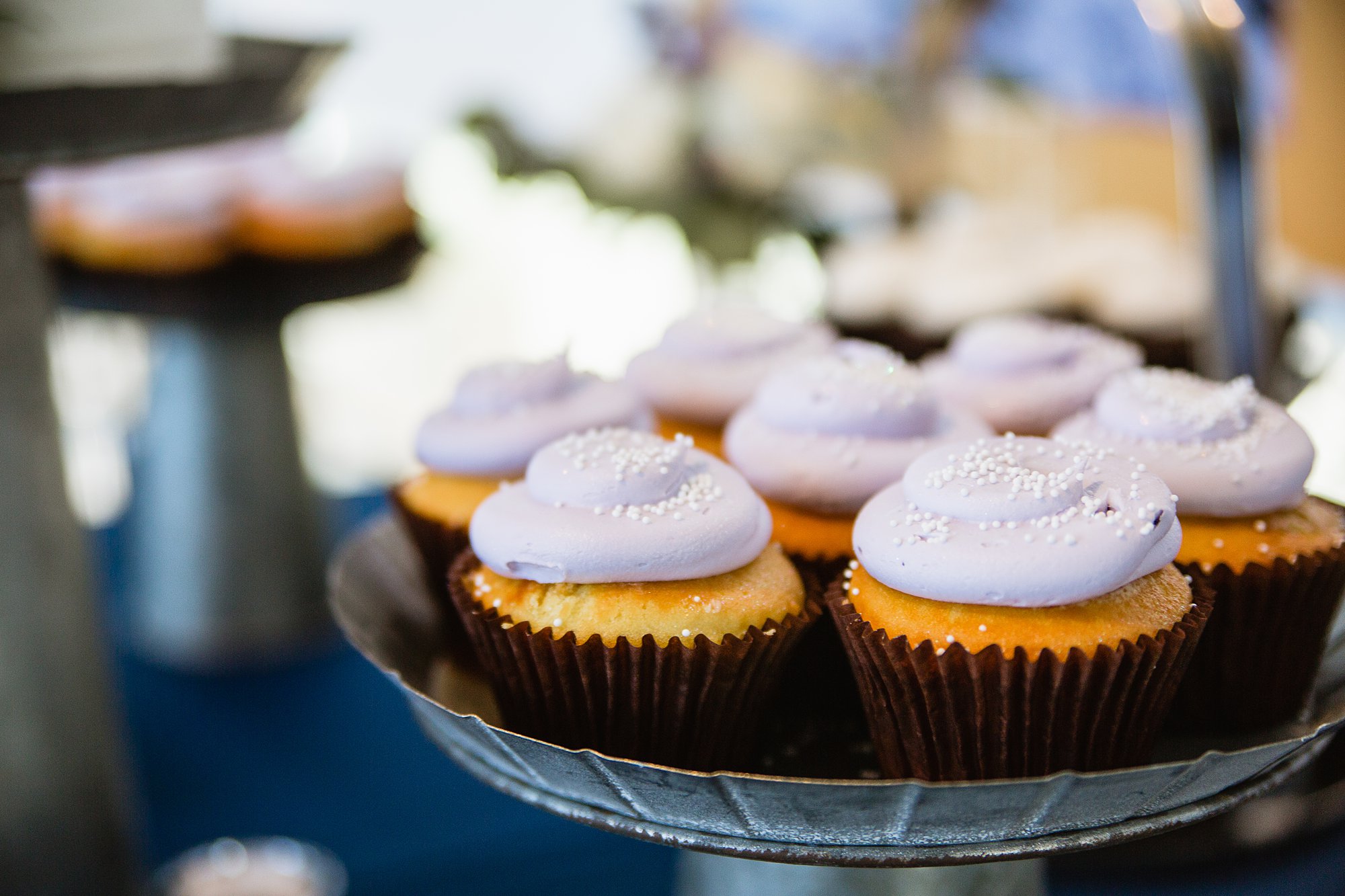 Lavender wedding cupcakes.
