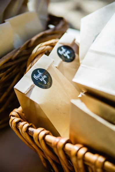 Wedding favors at a renaissance inspired wedding in the forest by Flagstaff wedding photographer PMA Photography.
