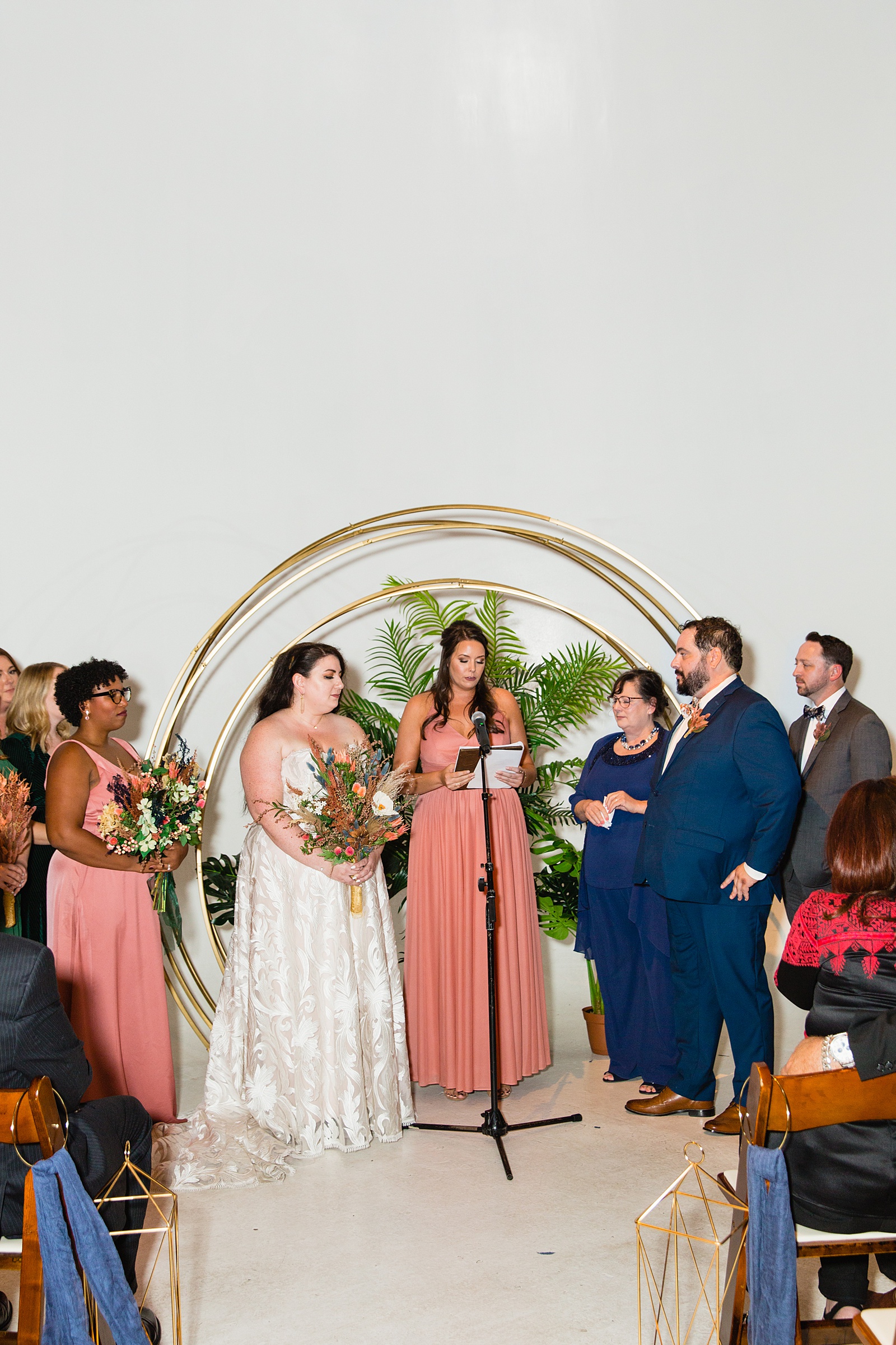 Wedding ceremony at MonOrchid by Phoenix wedding photographer PMA Photography.