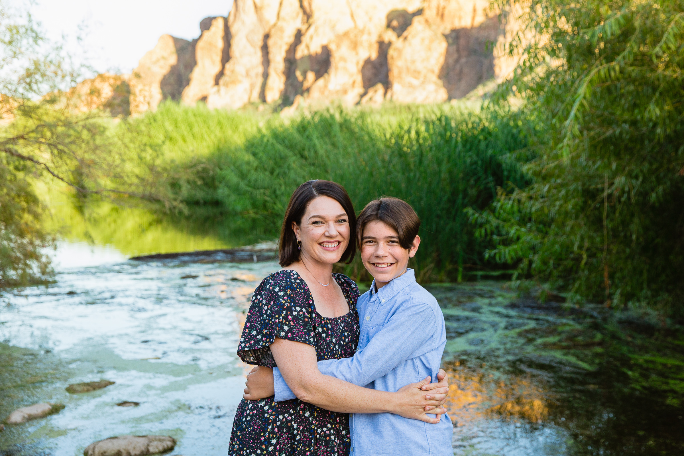 Family pose for their Salt River family session by Phoenix family photographer PMA Photography.
