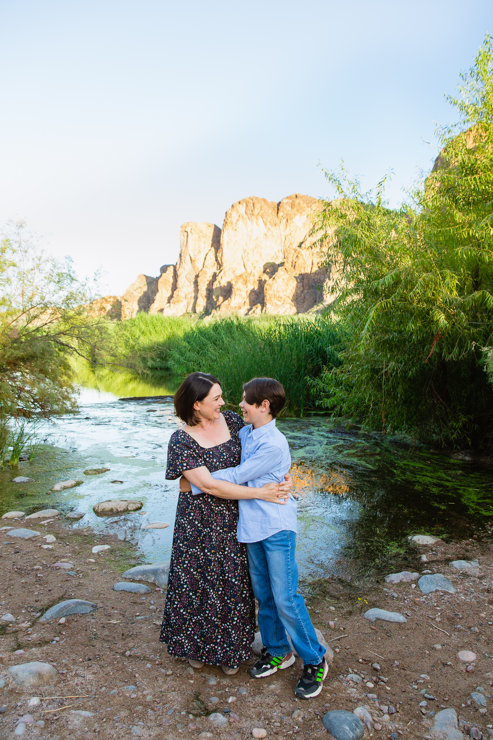 Family pose for their Salt River family session by Phoenix family photographer PMA Photography.