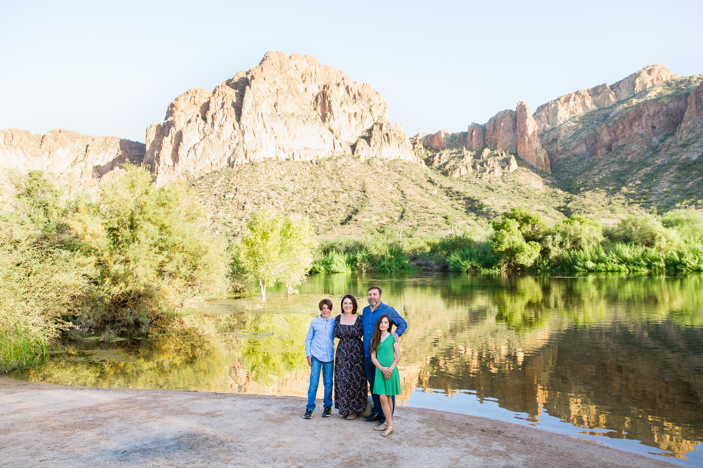 Family pose for their Salt River family session by Phoenix wedding photographer PMA Photography.