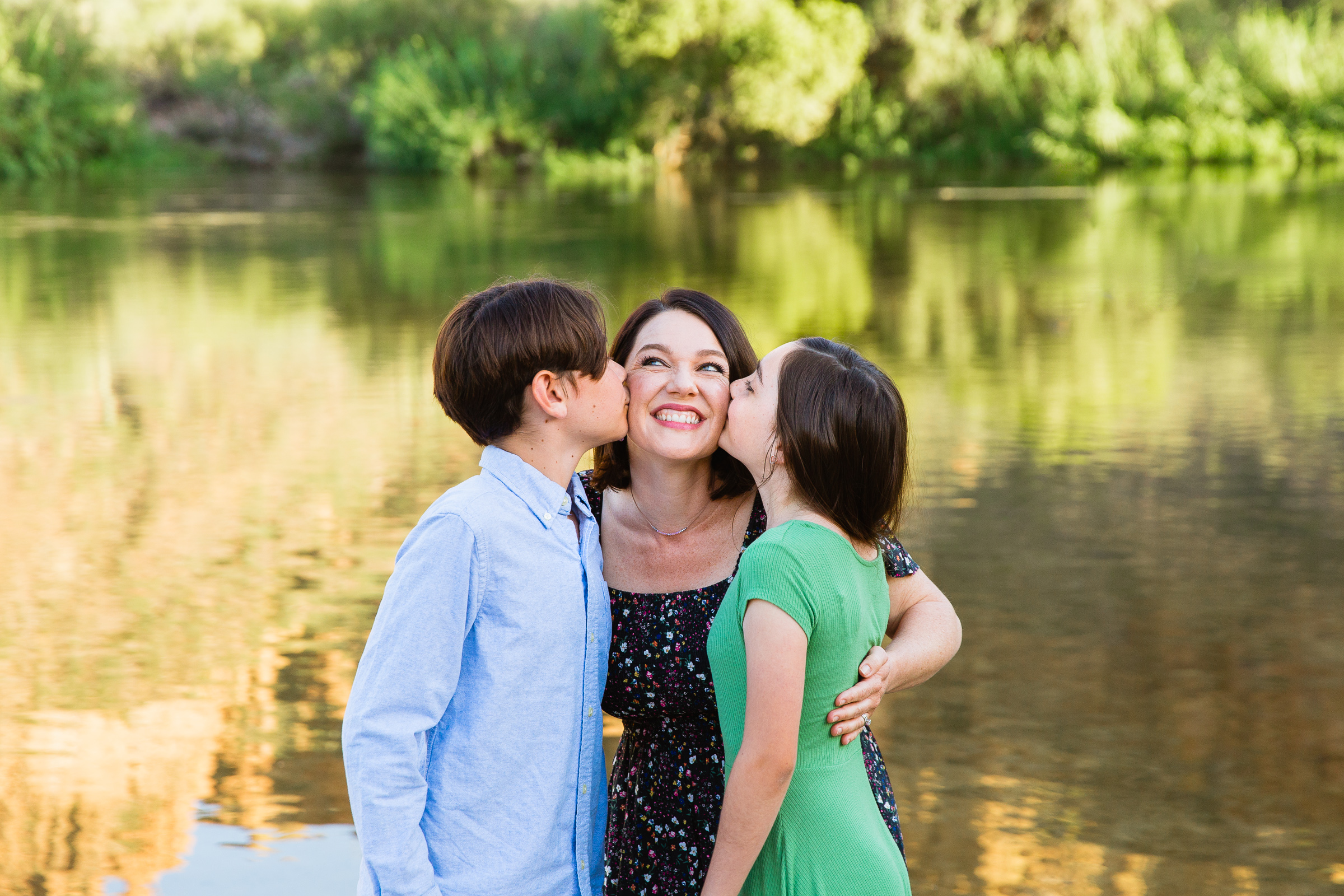 Family having fun together at their Salt River family session by Phoenix engagement photographer PMA Photography.