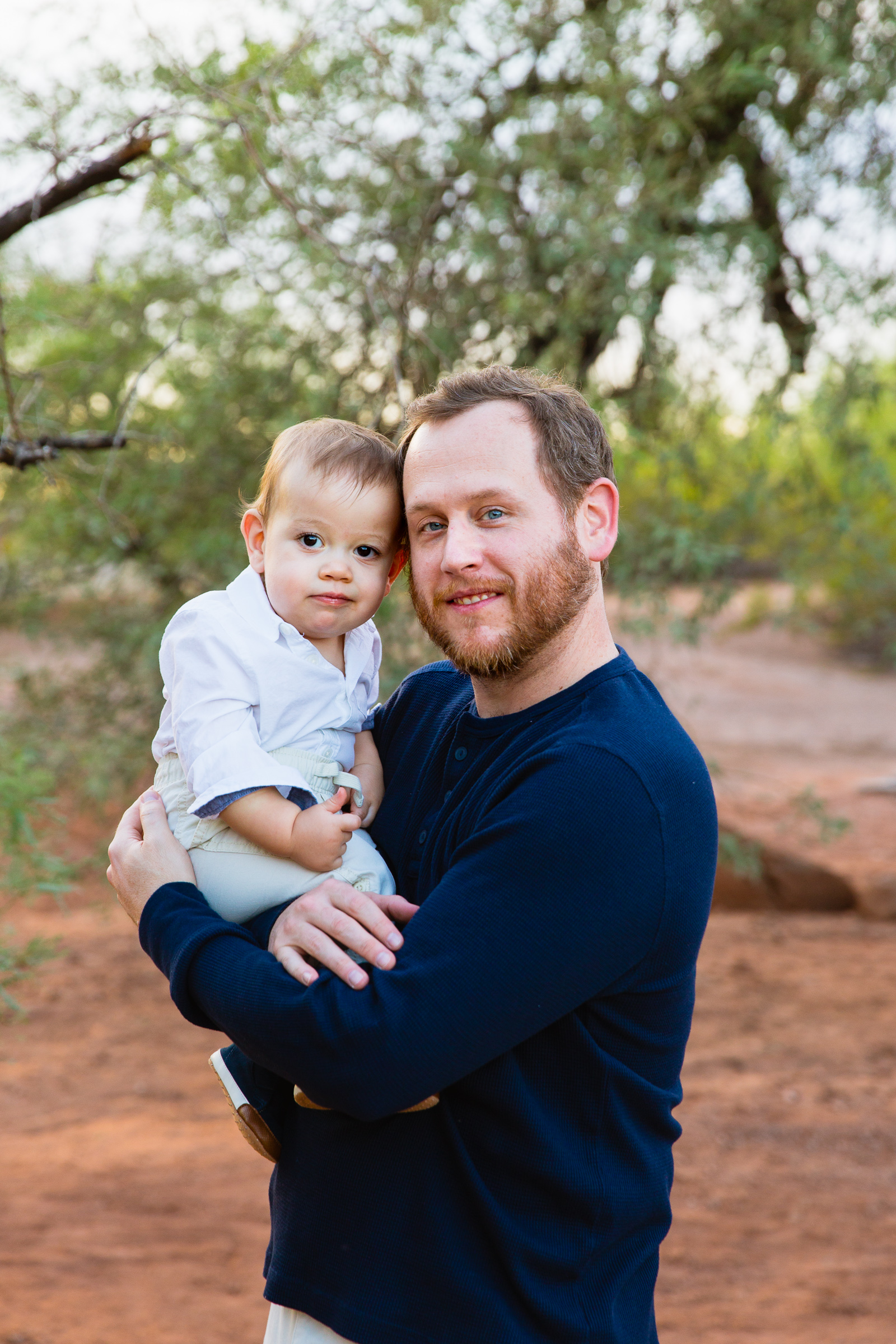 Father and son during their Papago Park family session by Phoenix family photographer PMA Photography.