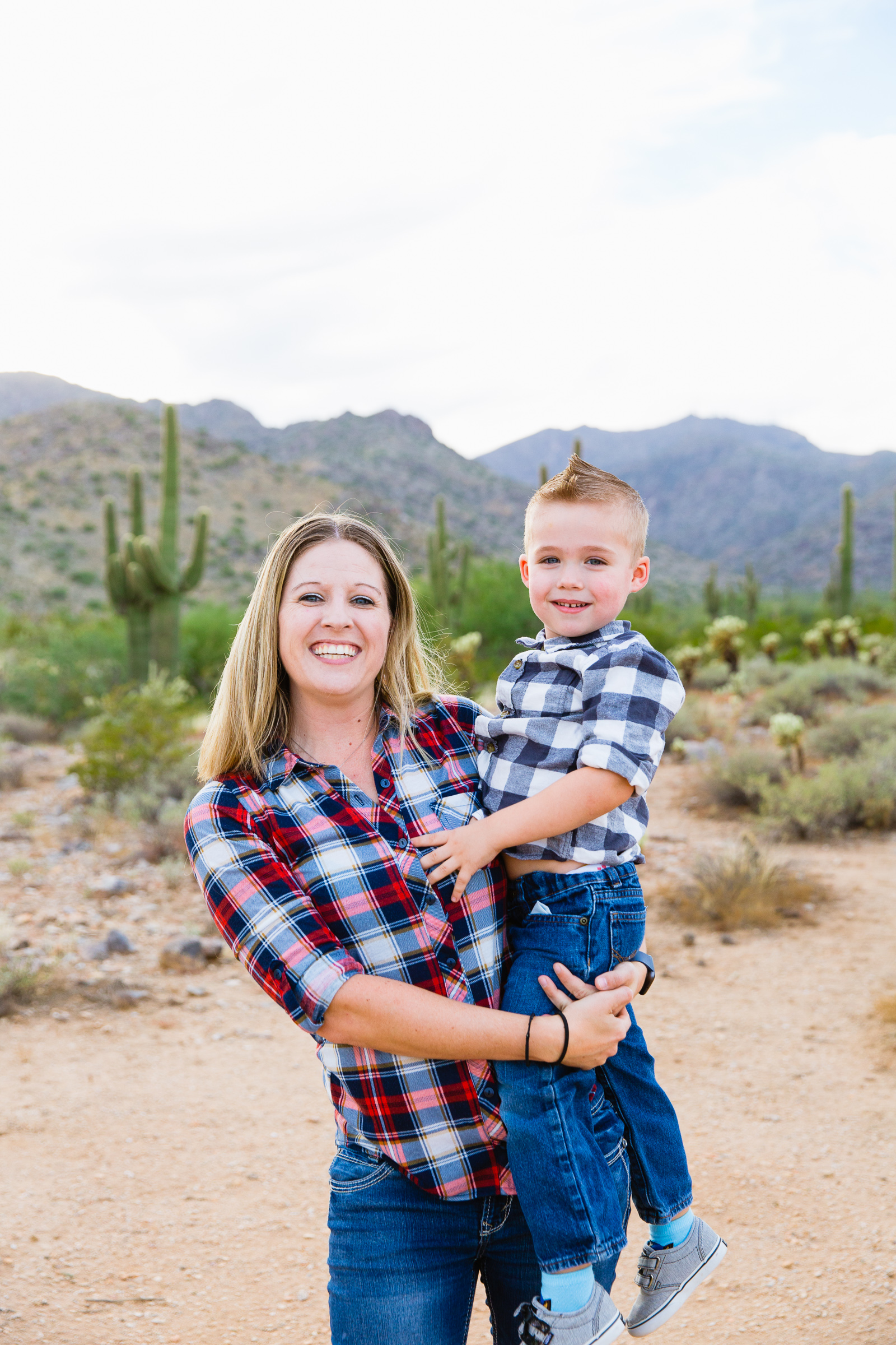 Mother and son together during their White Tanks family session by Waddell family photographer PMA Photography.