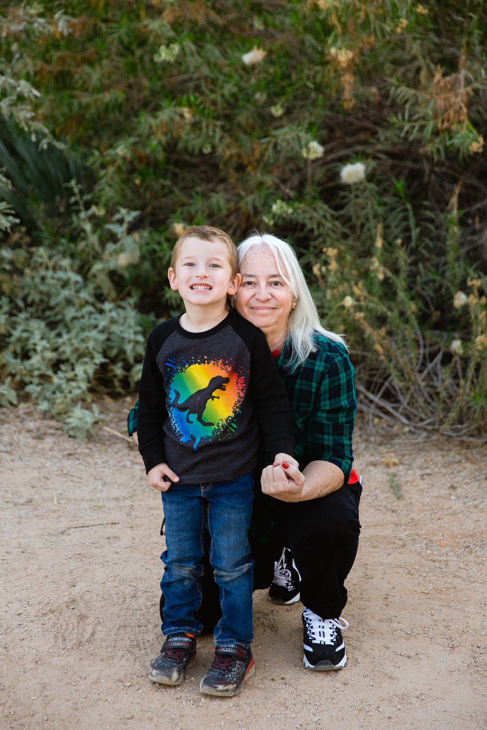 Grandmother and grandson together during their Riparian Preserve at Water Ranch family session by Gilbert family photographer PMA Photography.