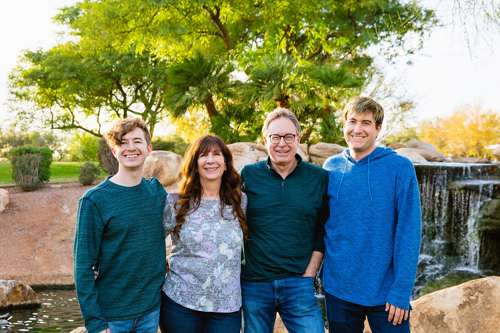 Family pose during their Anthem family session by Arizona family photographer PMA Photography.