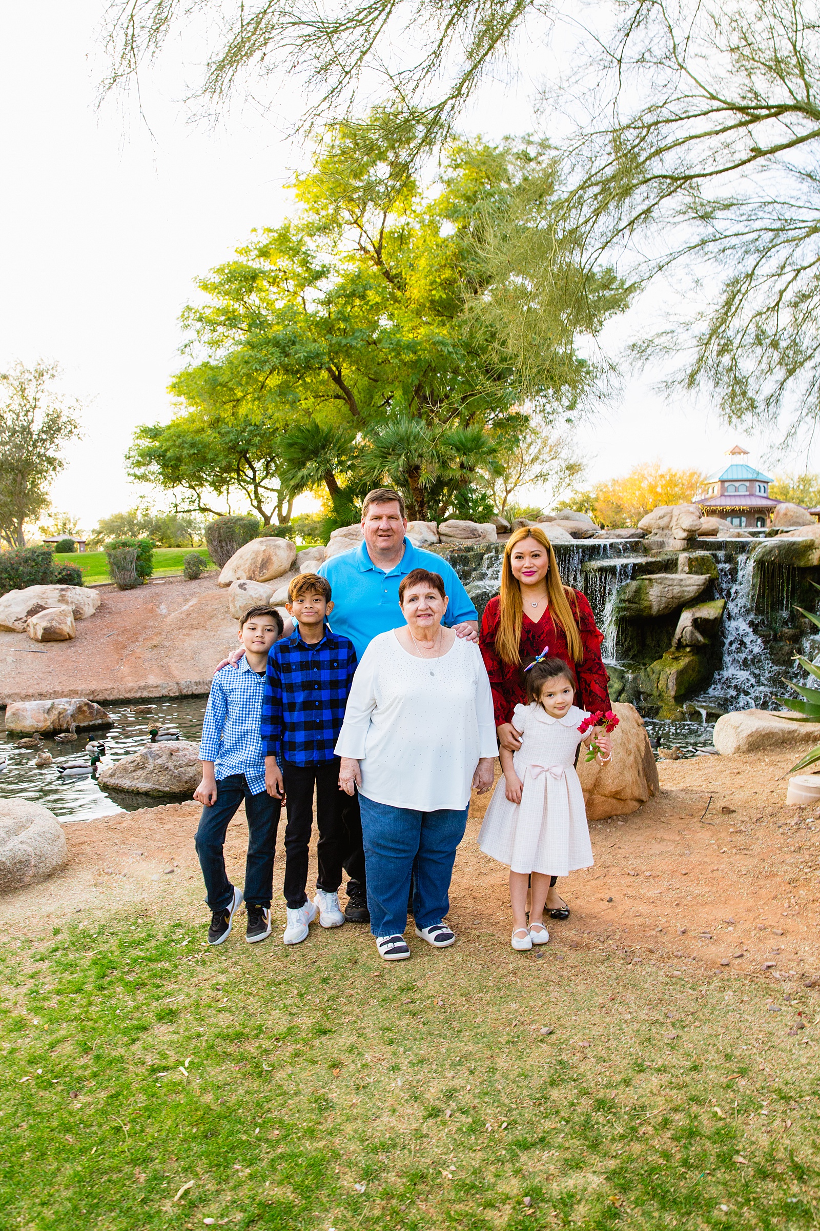 Family pose for their Anthem Park family session by Anthem family photographer PMA Photography.