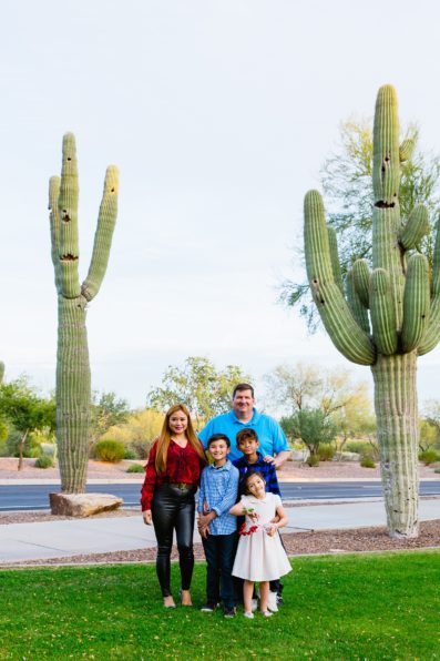Family pose for their Anthem Park family session by Anthem family photographer PMA Photography.