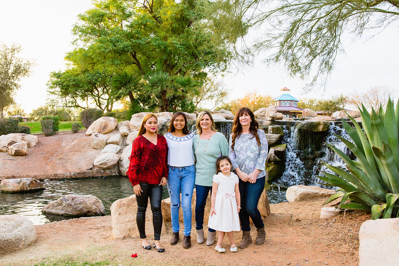 Family pose during their Anthem family session by Arizona family photographer PMA Photography.