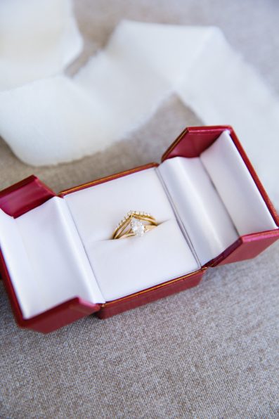 Bride's unique and custom gold and diamond wedding ring by PMA Photography.