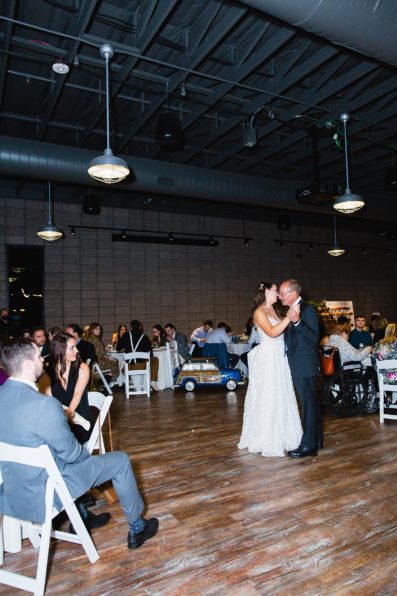 Parent dances at Papago Events wedding reception by Phoenix wedding photographer PMA Photography.