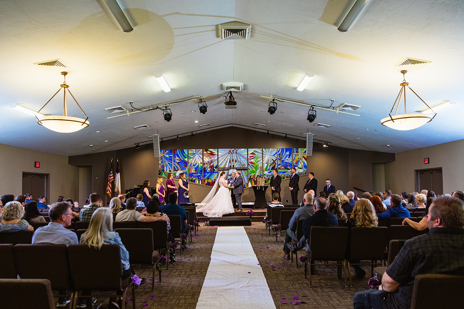 Wedding ceremony at Sun Valley Church by Phoenix wedding photographer PMA Photography.