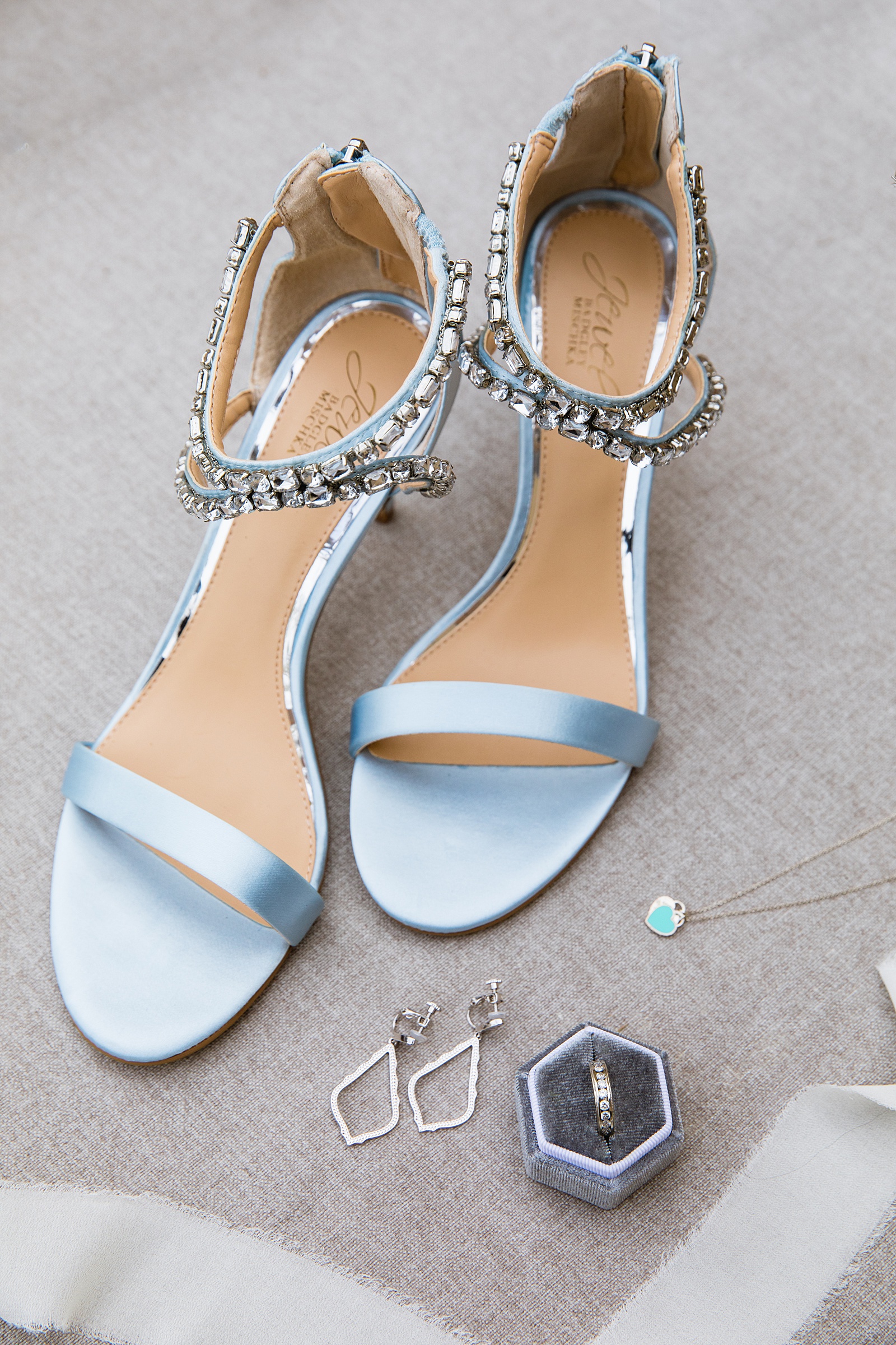 Bride's light blue wedding day details by PMA Photography.