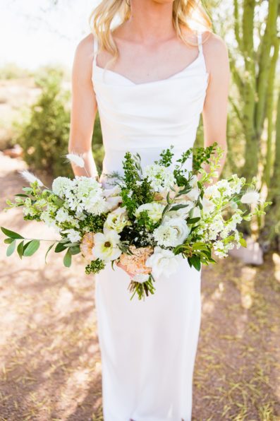 Bride's white and cream freeform bouquet by PMA Photography.