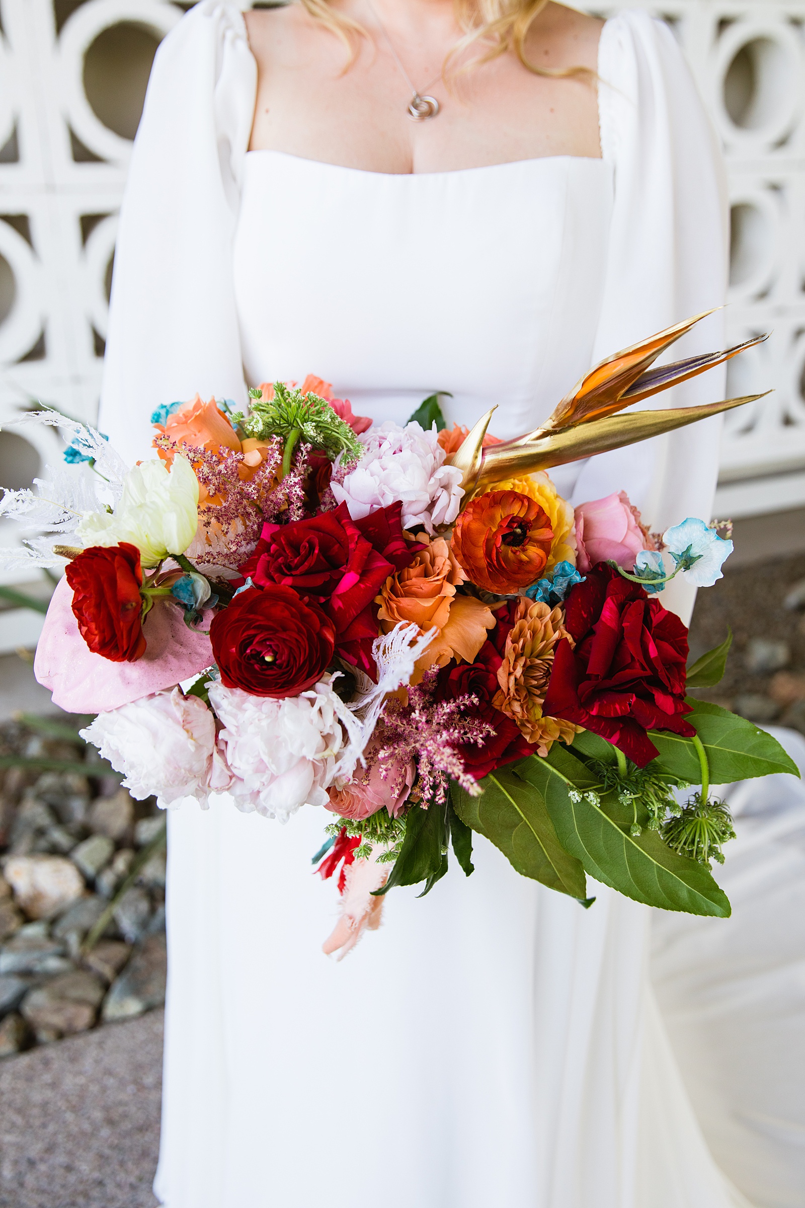 Bride's bright and bold bouquet by PMA Photography.