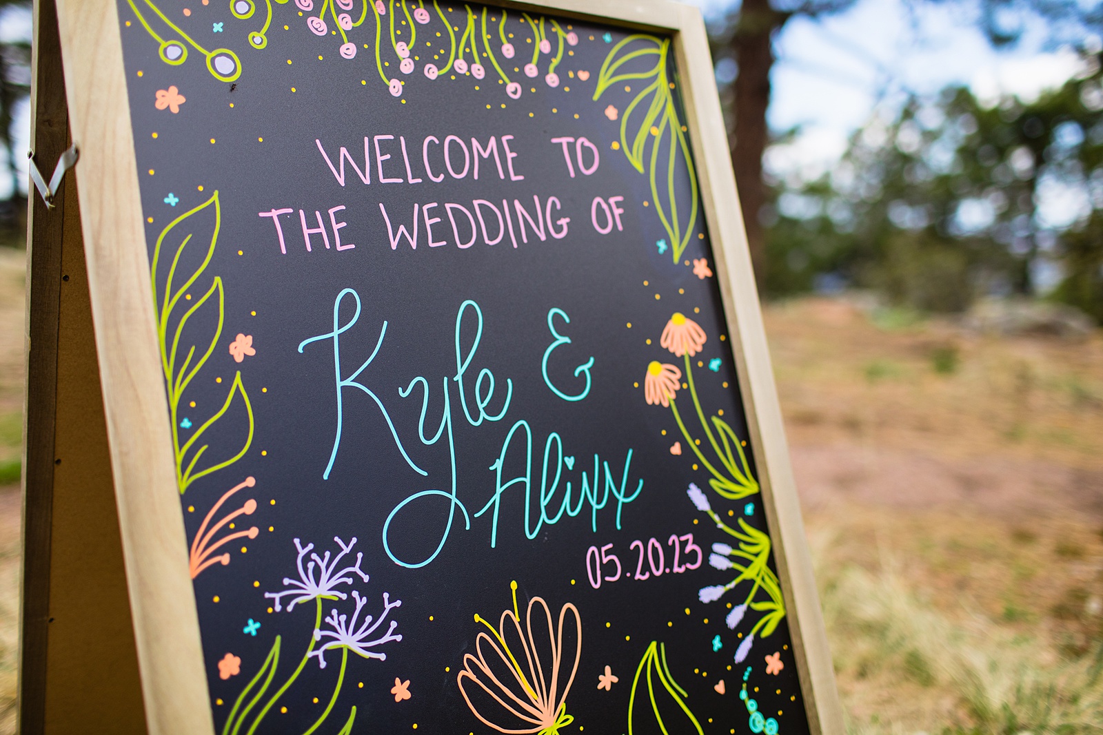 Wedding ceremony at Mogollon Rim by Arizona elopement photographer PMA Photography.