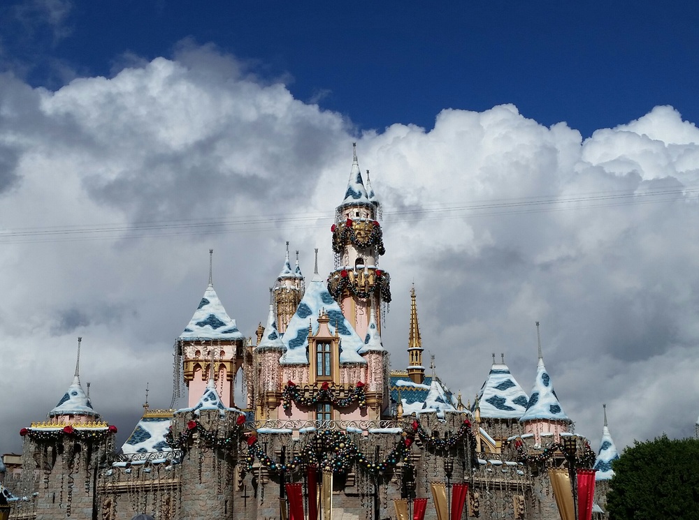 A quick snapshot of a rainy day Sleeping Beauty castle. 