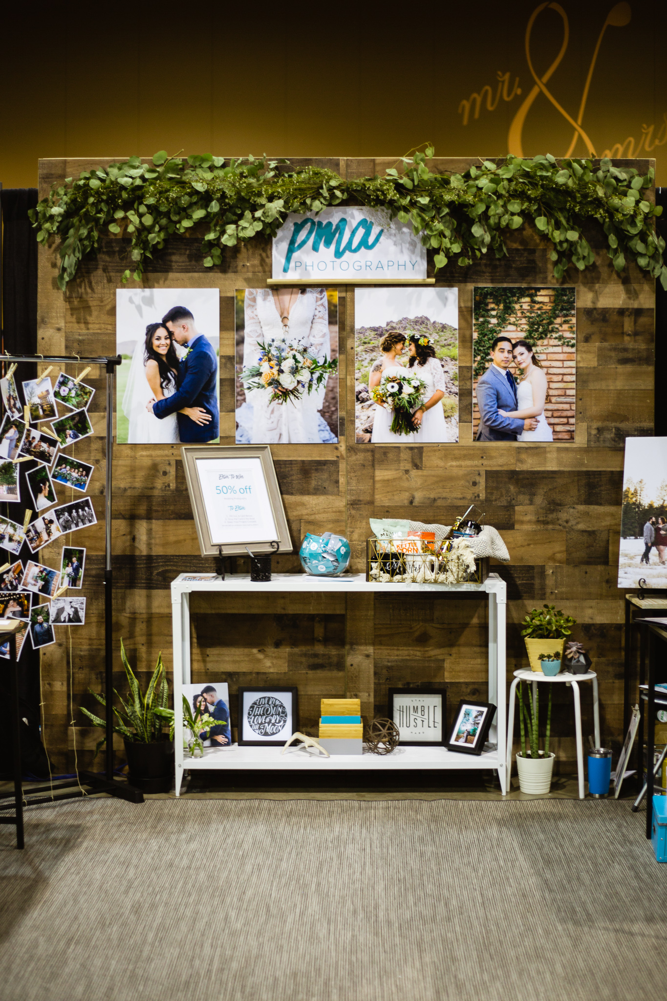 PMA Photography's wedding photography booth at the Arizona Bridal Show expo in Phoenix.