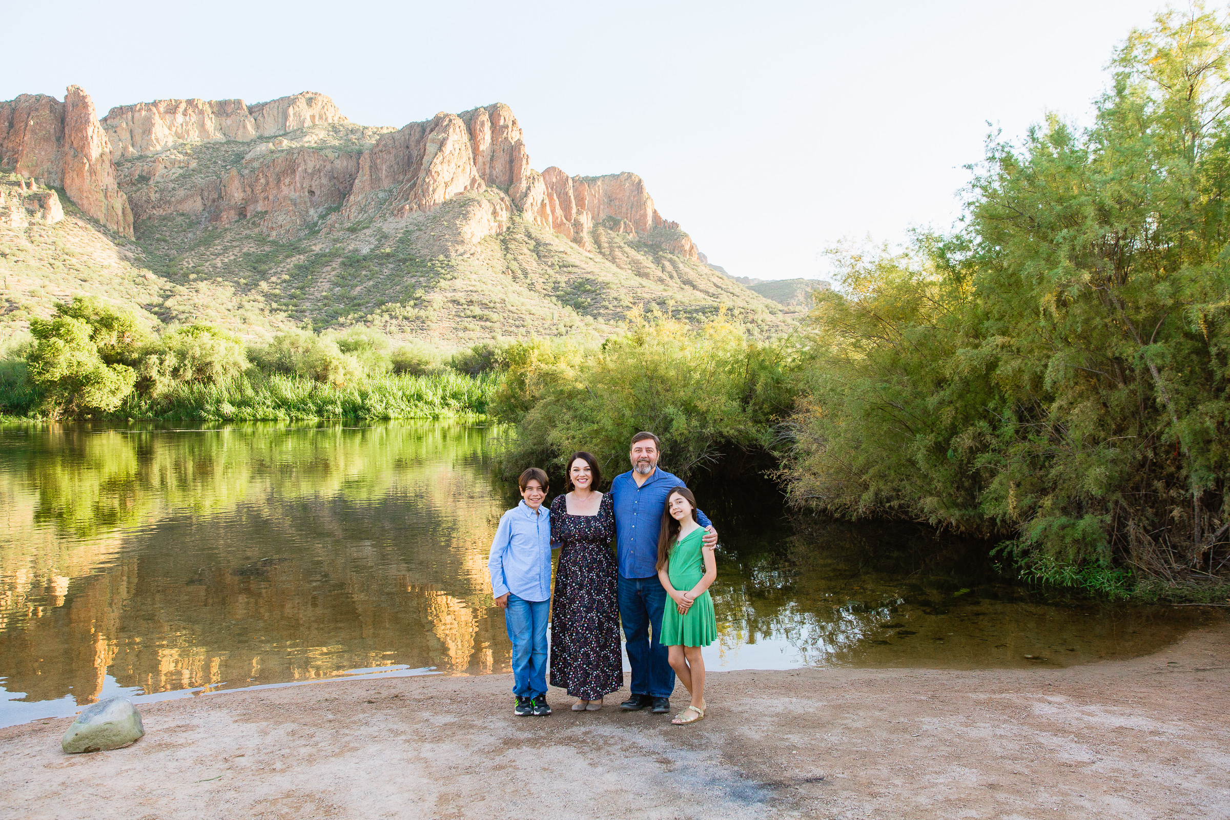 Family pose for their Salt River family session by Phoenix wedding photographer PMA Photography.